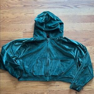 VS Cropped Velvet Hoodie